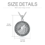 Viking Wolf Necklace Viking Jewelry Viking Runes Coin Wolf Pendant for Men Women - Image 6
